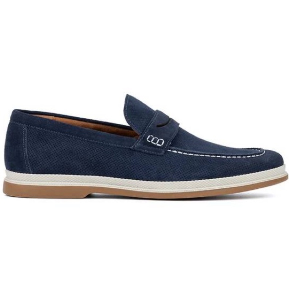 NEW VINTAGE FOUNDRY Mens Menahan Penny Loafers Comfort Casual Blue Size 8
